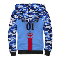 Japan Football Sherpa Hoodie Come On Samurai Blue - Wonder Print Shop