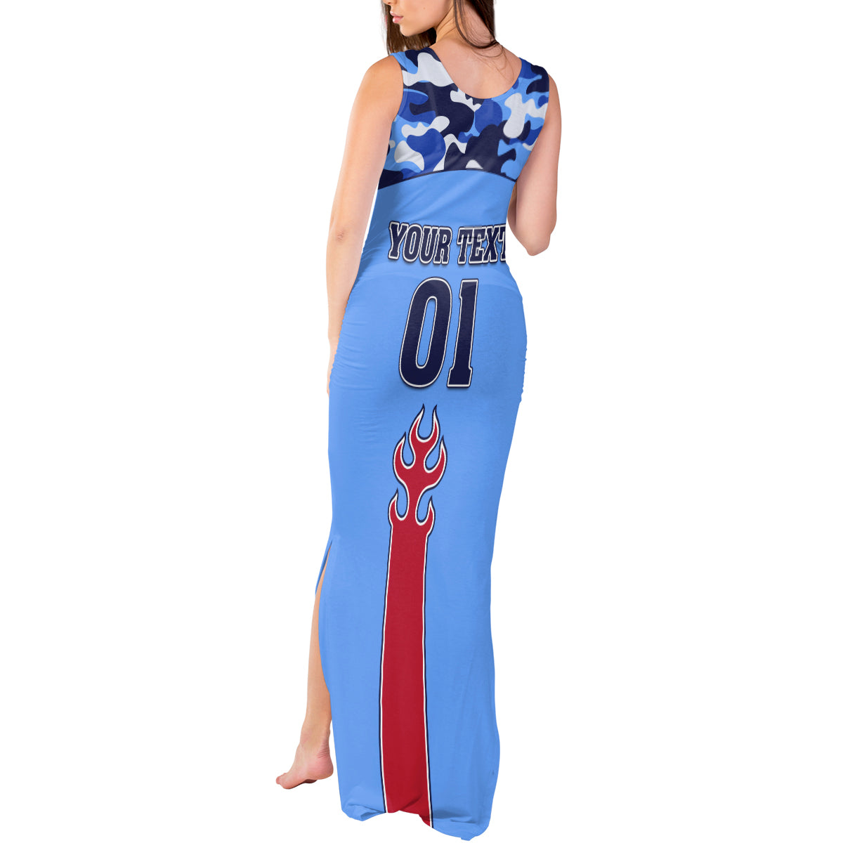 Japan Football Tank Maxi Dress Come On Samurai Blue - Wonder Print Shop