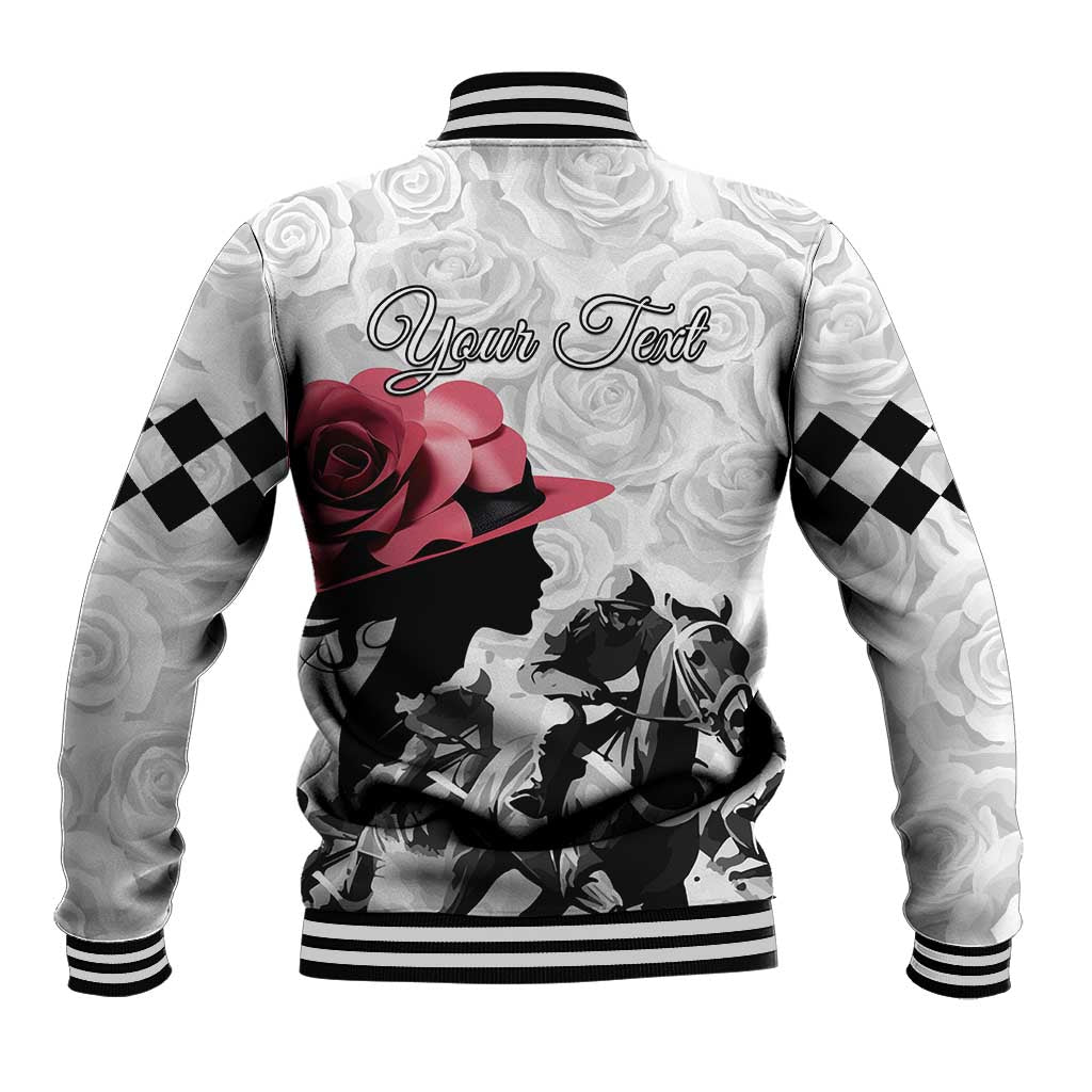 Kentucky Horse Racing Happy 151st Anniversary Baseball Jacket Silhouette Girl Derby Hat With Rose LT01