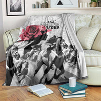 Kentucky Horse Racing Happy 151st Anniversary Blanket Silhouette Girl Derby Hat With Rose LT01