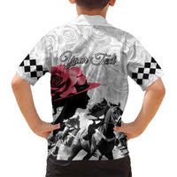 Kentucky Horse Racing Happy 151st Anniversary Family Matching Long Sleeve Bodycon Dress and Hawaiian Shirt Silhouette Girl Derby Hat With Rose LT01