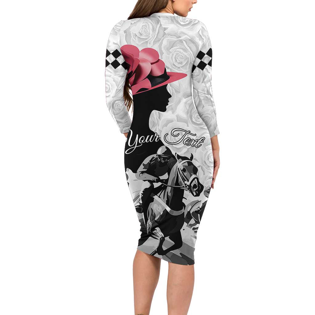 Kentucky Horse Racing Happy 151st Anniversary Family Matching Long Sleeve Bodycon Dress and Hawaiian Shirt Silhouette Girl Derby Hat With Rose LT01