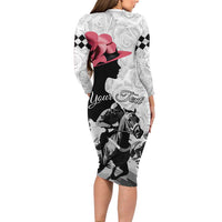 Kentucky Horse Racing Happy 151st Anniversary Family Matching Long Sleeve Bodycon Dress and Hawaiian Shirt Silhouette Girl Derby Hat With Rose LT01