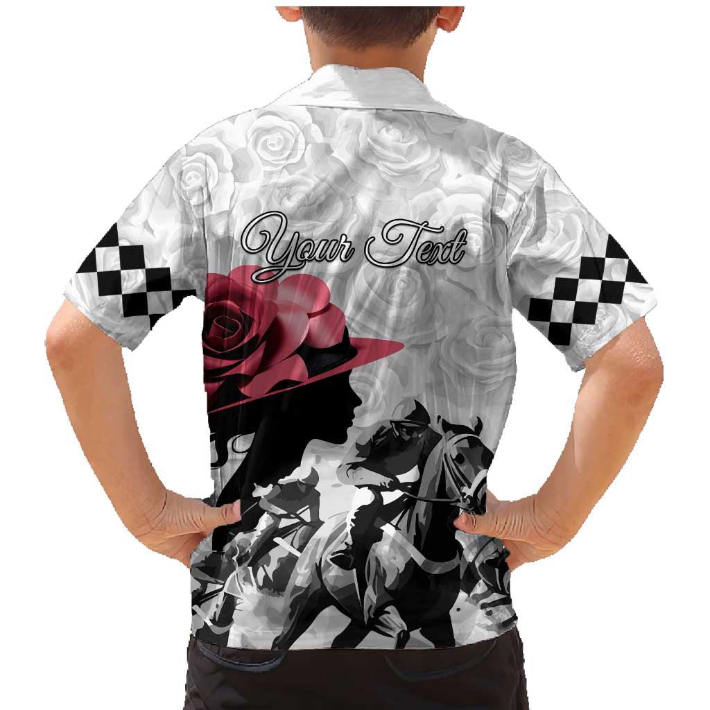 Kentucky Horse Racing Happy 151st Anniversary Family Matching Mermaid Dress and Hawaiian Shirt Silhouette Girl Derby Hat With Rose LT01