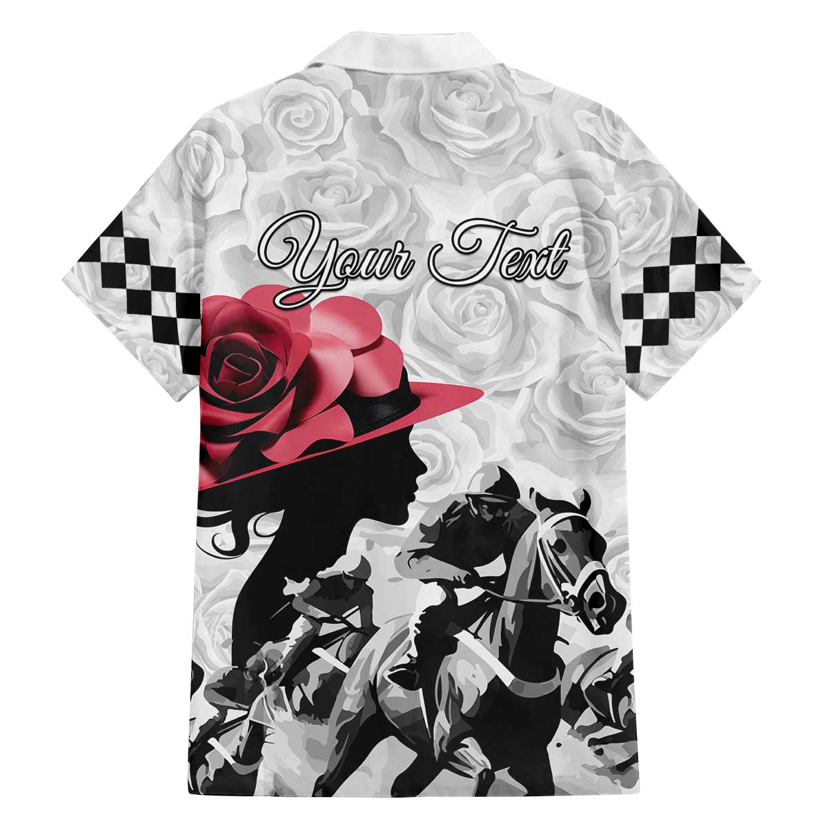 Kentucky Horse Racing Happy 151st Anniversary Family Matching Off Shoulder Long Sleeve Dress and Hawaiian Shirt Silhouette Girl Derby Hat With Rose LT01