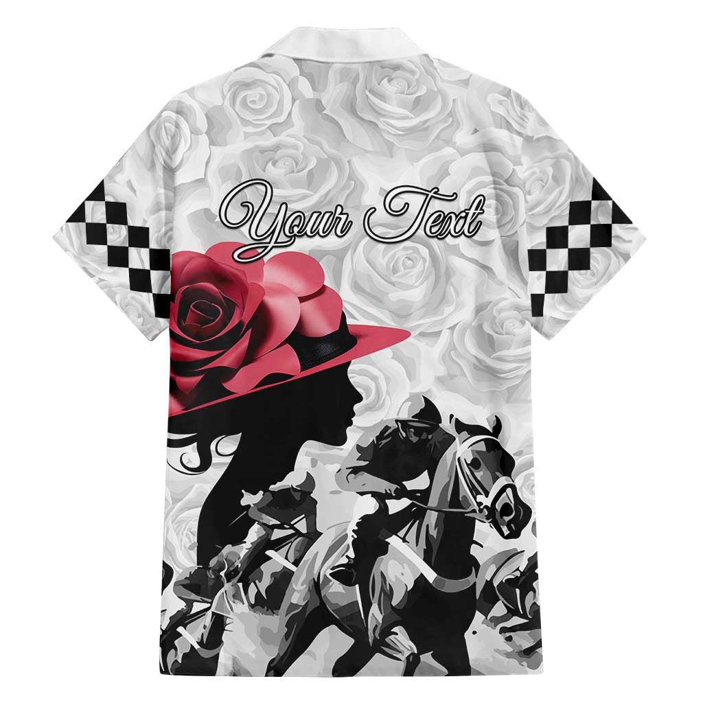 Kentucky Horse Racing Happy 151st Anniversary Family Matching Off Shoulder Maxi Dress and Hawaiian Shirt Silhouette Girl Derby Hat With Rose LT01