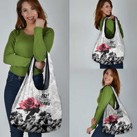 Kentucky Happy 151st Anniversary Grocery Bag Silhouette Girl Derby Hat With Rose LT01