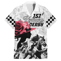 Kentucky Horse Racing Happy 151st Anniversary Hawaiian Shirt Silhouette Girl Derby Hat With Rose LT01
