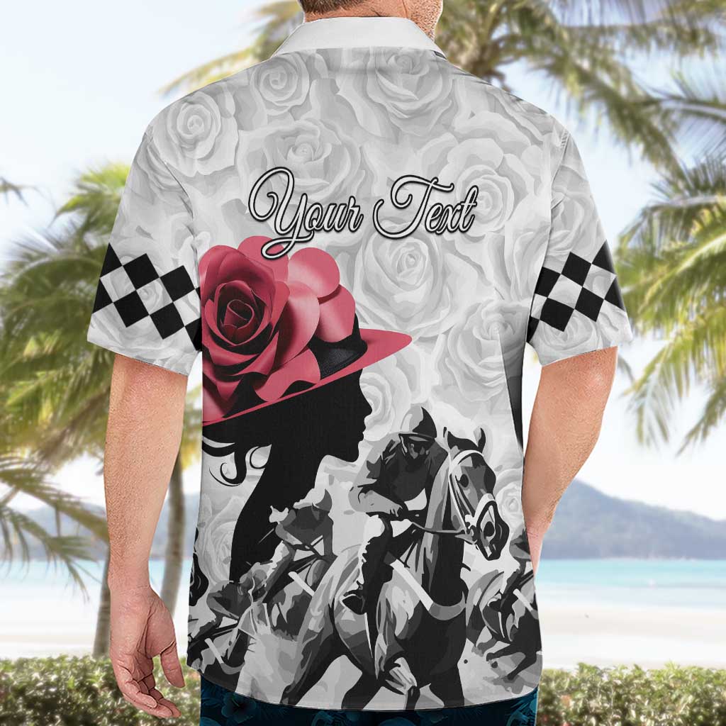 Kentucky Horse Racing Happy 151st Anniversary Hawaiian Shirt Silhouette Girl Derby Hat With Rose LT01