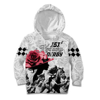 Kentucky Horse Racing Happy 151st Anniversary Kid Hoodie Silhouette Girl Derby Hat With Rose LT01