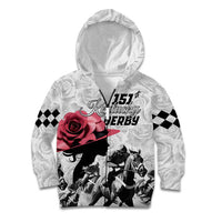 Kentucky Horse Racing Happy 151st Anniversary Kid Hoodie Silhouette Girl Derby Hat With Rose LT01