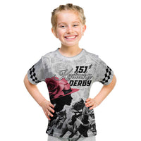 Kentucky Horse Racing Happy 151st Anniversary Kid T Shirt Silhouette Girl Derby Hat With Rose LT01