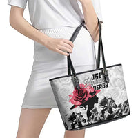Kentucky Horse Racing Happy 151st Anniversary Leather Tote Bag Silhouette Girl Derby Hat With Rose LT01
