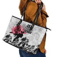 Kentucky Horse Racing Happy 151st Anniversary Leather Tote Bag Silhouette Girl Derby Hat With Rose LT01