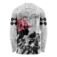 Kentucky Horse Racing Happy 151st Anniversary Long Sleeve Shirt Silhouette Girl Derby Hat With Rose LT01