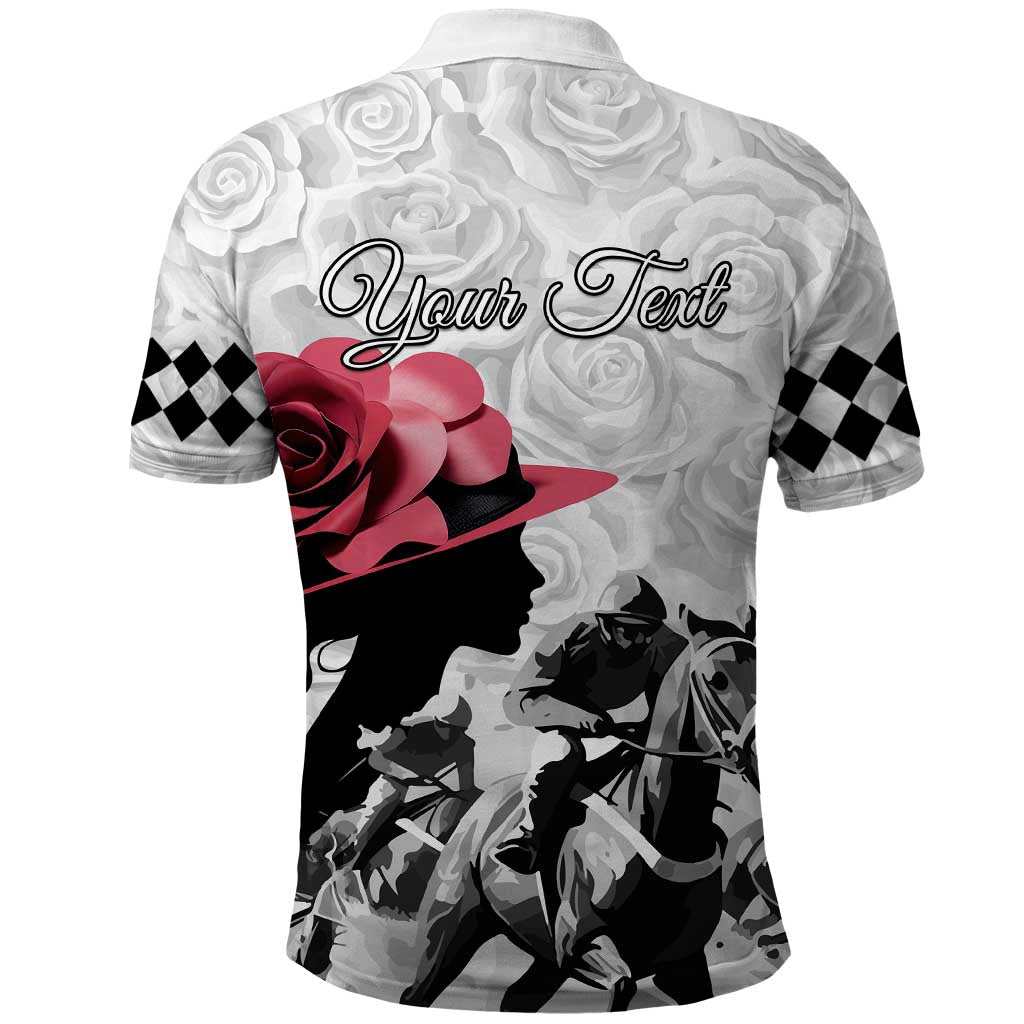 Kentucky Horse Racing Happy 151st Anniversary Polo Shirt Silhouette Girl Derby Hat With Rose LT01