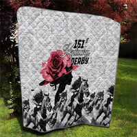 Kentucky Horse Racing Happy 151st Anniversary Quilt Silhouette Girl Derby Hat With Rose LT01