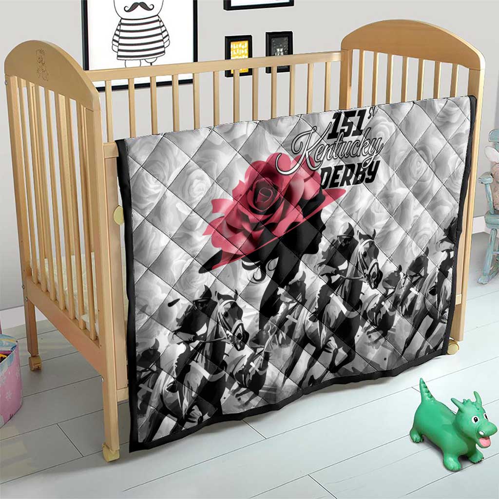Kentucky Horse Racing Happy 151st Anniversary Quilt Silhouette Girl Derby Hat With Rose LT01