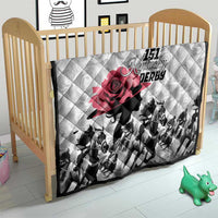 Kentucky Horse Racing Happy 151st Anniversary Quilt Silhouette Girl Derby Hat With Rose LT01