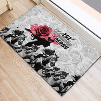 Kentucky Horse Racing Happy 151st Anniversary Rubber Doormat Silhouette Girl Derby Hat With Rose LT01