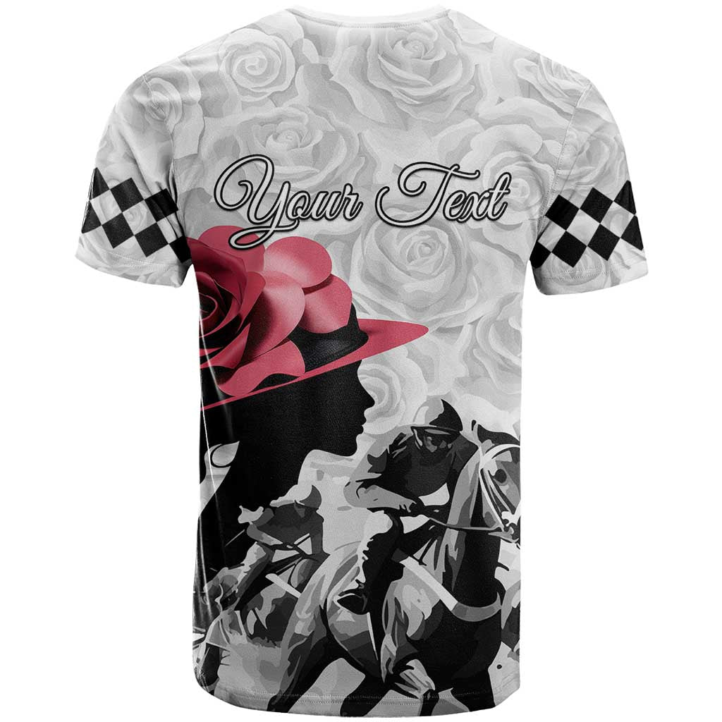 Kentucky Horse Racing Happy 151st Anniversary T Shirt Silhouette Girl Derby Hat With Rose LT01