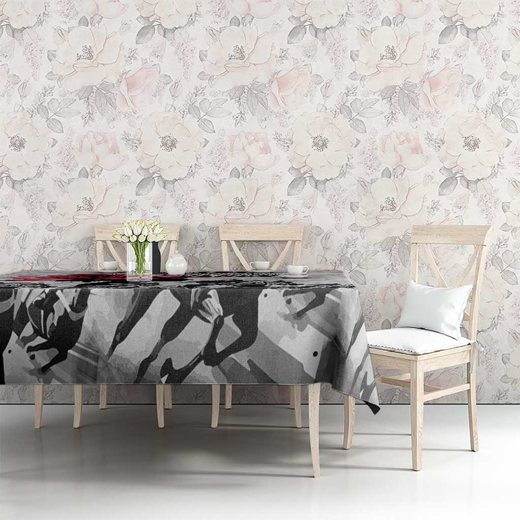 Kentucky Horse Racing Happy 151st Anniversary Tablecloth Silhouette Girl Derby Hat With Rose LT01