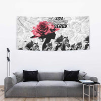 Kentucky Horse Racing Happy 151st Anniversary Tapestry Silhouette Girl Derby Hat With Rose LT01