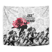 Kentucky Horse Racing Happy 151st Anniversary Tapestry Silhouette Girl Derby Hat With Rose LT01