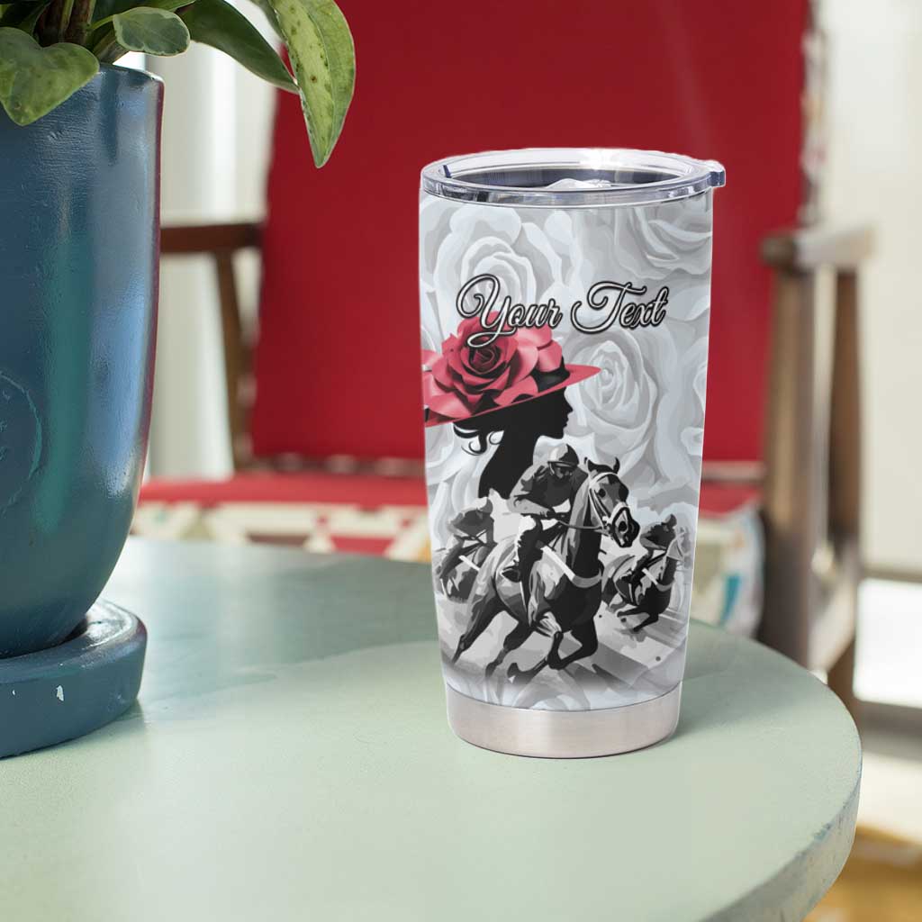 Kentucky Horse Racing Happy 151st Anniversary Tumbler Cup Silhouette Girl Derby Hat With Rose LT01