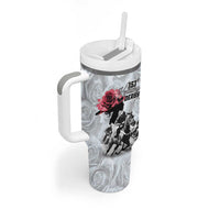 Kentucky Horse Racing Happy 151st Anniversary Tumbler With Handle Silhouette Girl Derby Hat With Rose LT01