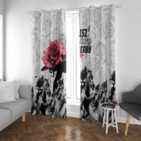 Kentucky Horse Racing Happy 151st Anniversary Window Curtain Silhouette Girl Derby Hat With Rose LT01