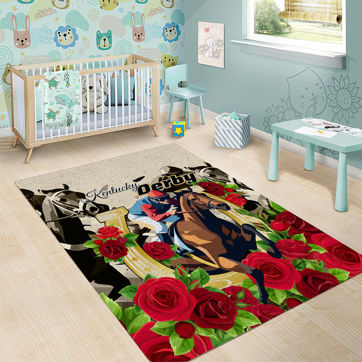 Kentucky Horse Racing Area Rug The Run for the Roses - Wonder Print Shop