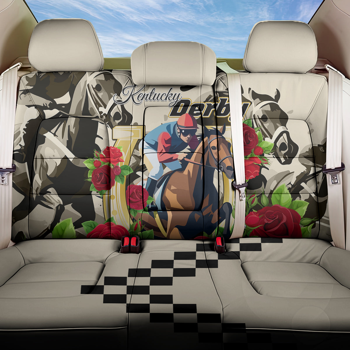 Kentucky Derby Back Car Seat Cover The Run for the Roses