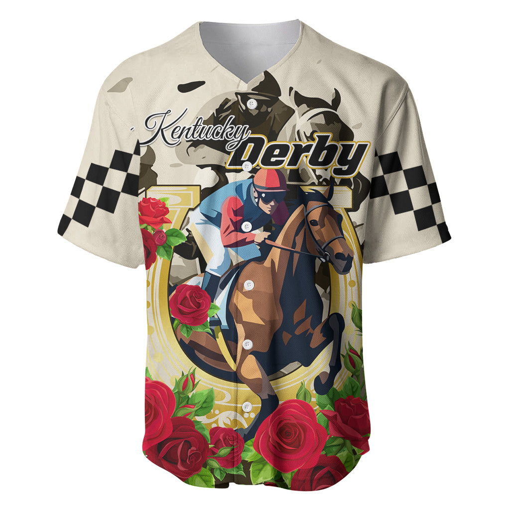 Kentucky Horse Racing Baseball Jersey The Run for the Roses - Wonder Print Shop
