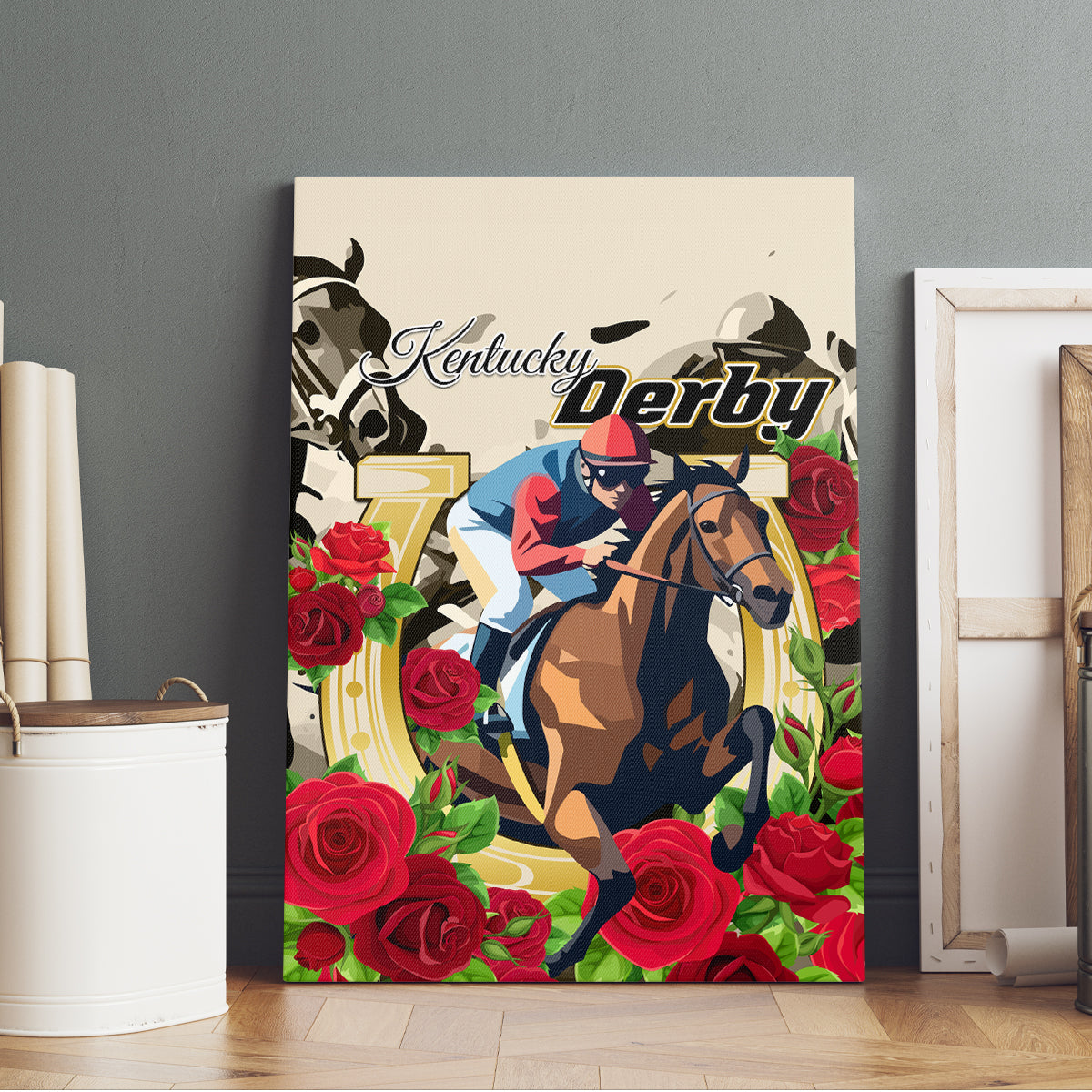 Kentucky Horse Racing Canvas Wall Art The Run for the Roses - Wonder Print Shop