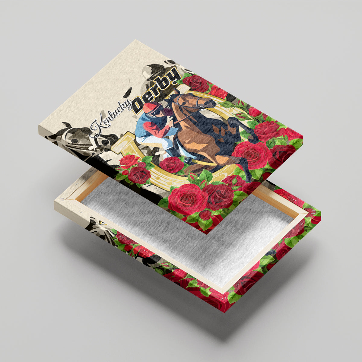 Kentucky Horse Racing Canvas Wall Art The Run for the Roses - Wonder Print Shop