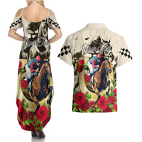 Kentucky Horse Racing Couples Matching Summer Maxi Dress and Hawaiian Shirt The Run for the Roses - Wonder Print Shop