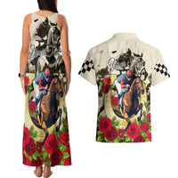 Kentucky Horse Racing Couples Matching Tank Maxi Dress and Hawaiian Shirt The Run for the Roses - Wonder Print Shop