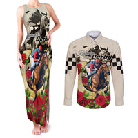 Kentucky Horse Racing Couples Matching Tank Maxi Dress and Long Sleeve Button Shirt The Run for the Roses - Wonder Print Shop