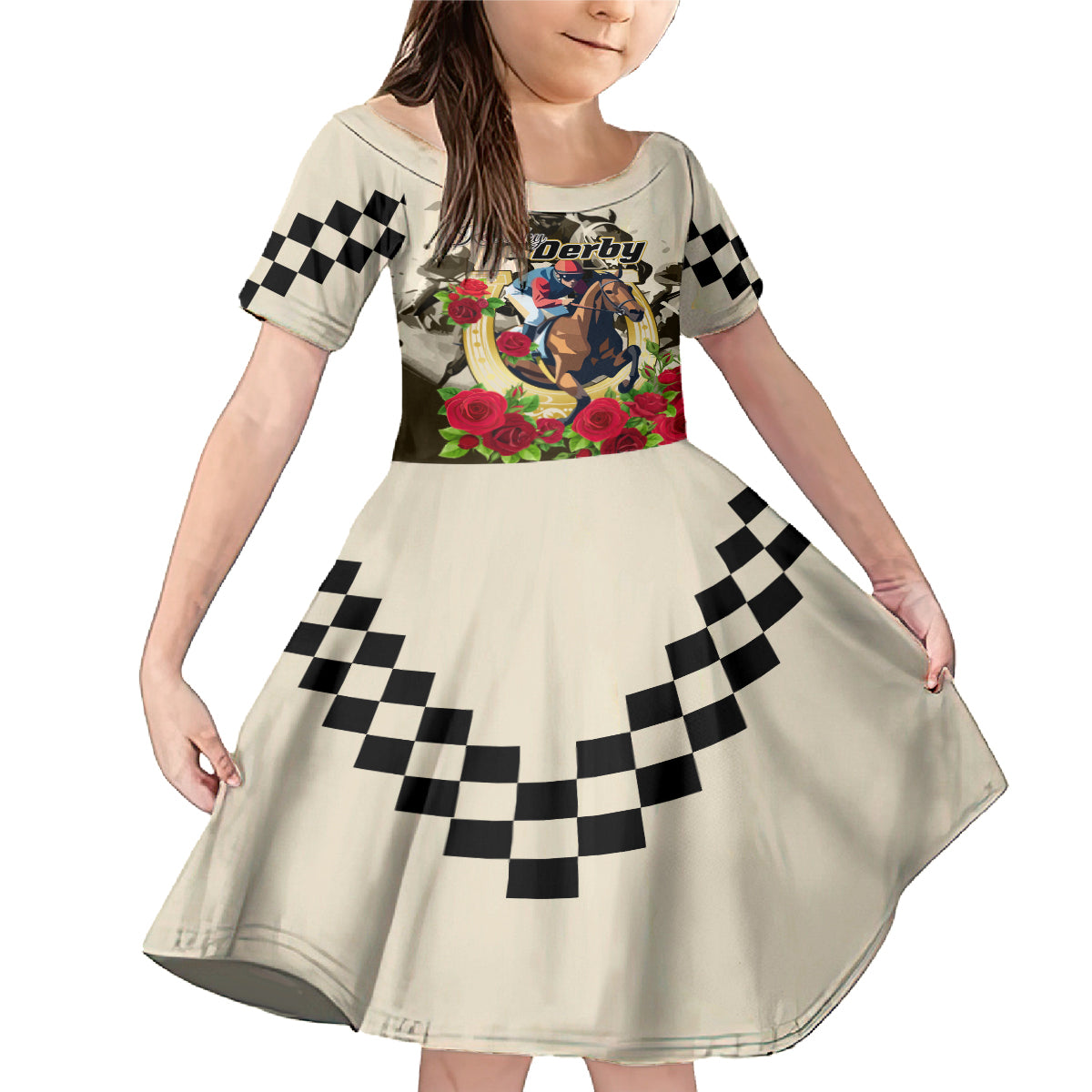 Kentucky Horse Racing Family Matching Mermaid Dress and Hawaiian Shirt The Run for the Roses - Wonder Print Shop