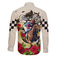 Kentucky Horse Racing Family Matching Off Shoulder Short Dress and Hawaiian Shirt The Run for the Roses - Wonder Print Shop