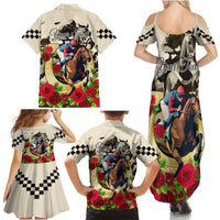 Kentucky Horse Racing Family Matching Summer Maxi Dress and Hawaiian Shirt The Run for the Roses - Wonder Print Shop