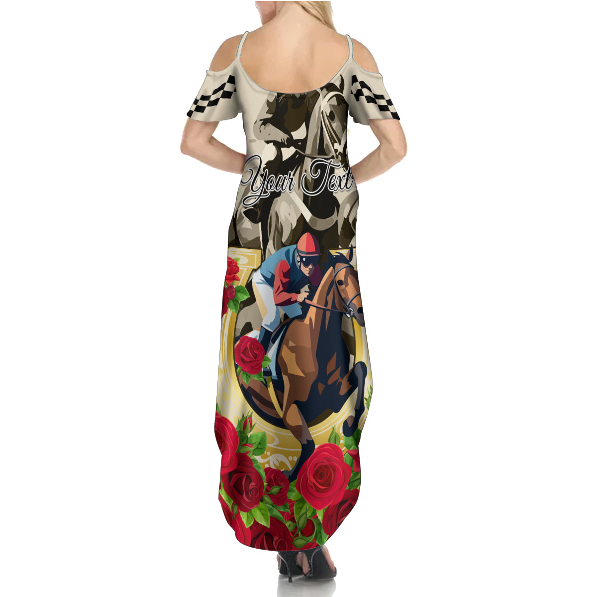 Kentucky Horse Racing Family Matching Summer Maxi Dress and Hawaiian Shirt The Run for the Roses - Wonder Print Shop