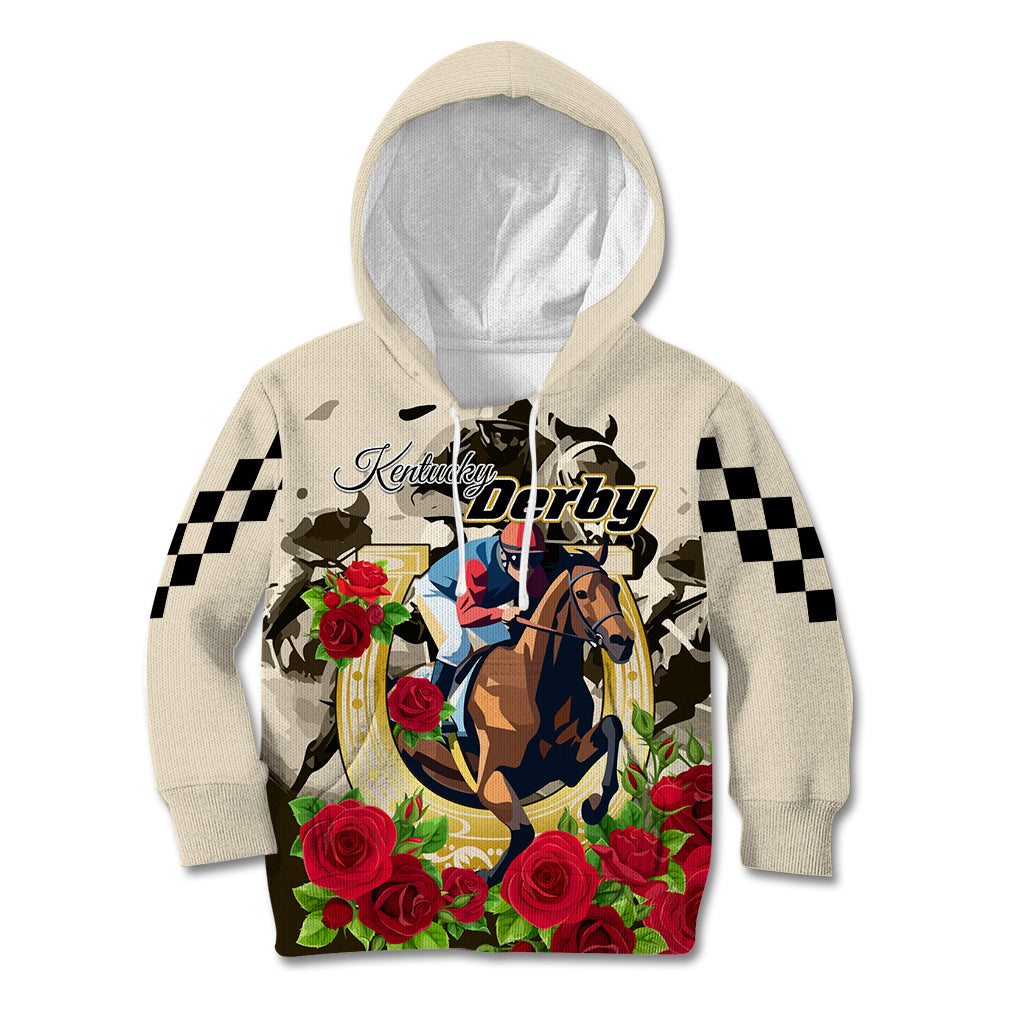 Kentucky Horse Racing Kid Hoodie The Run for the Roses - Wonder Print Shop