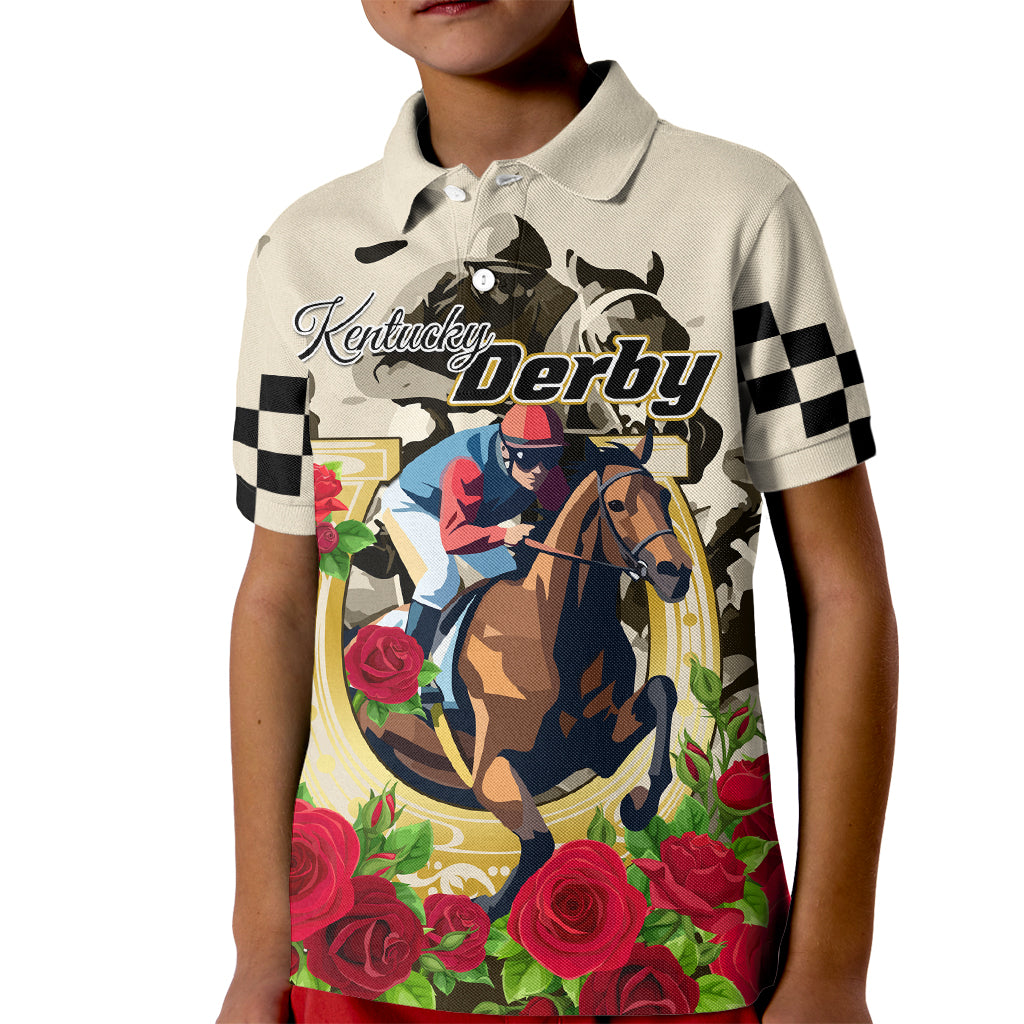 Kentucky Horse Racing Kid Polo Shirt The Run for the Roses - Wonder Print Shop