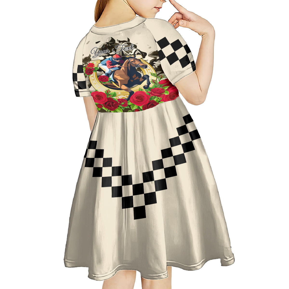 Kentucky Horse Racing Kid Short Sleeve Dress The Run for the Roses - Wonder Print Shop