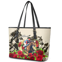 Kentucky Horse Racing Leather Tote Bag The Run for the Roses - Wonder Print Shop