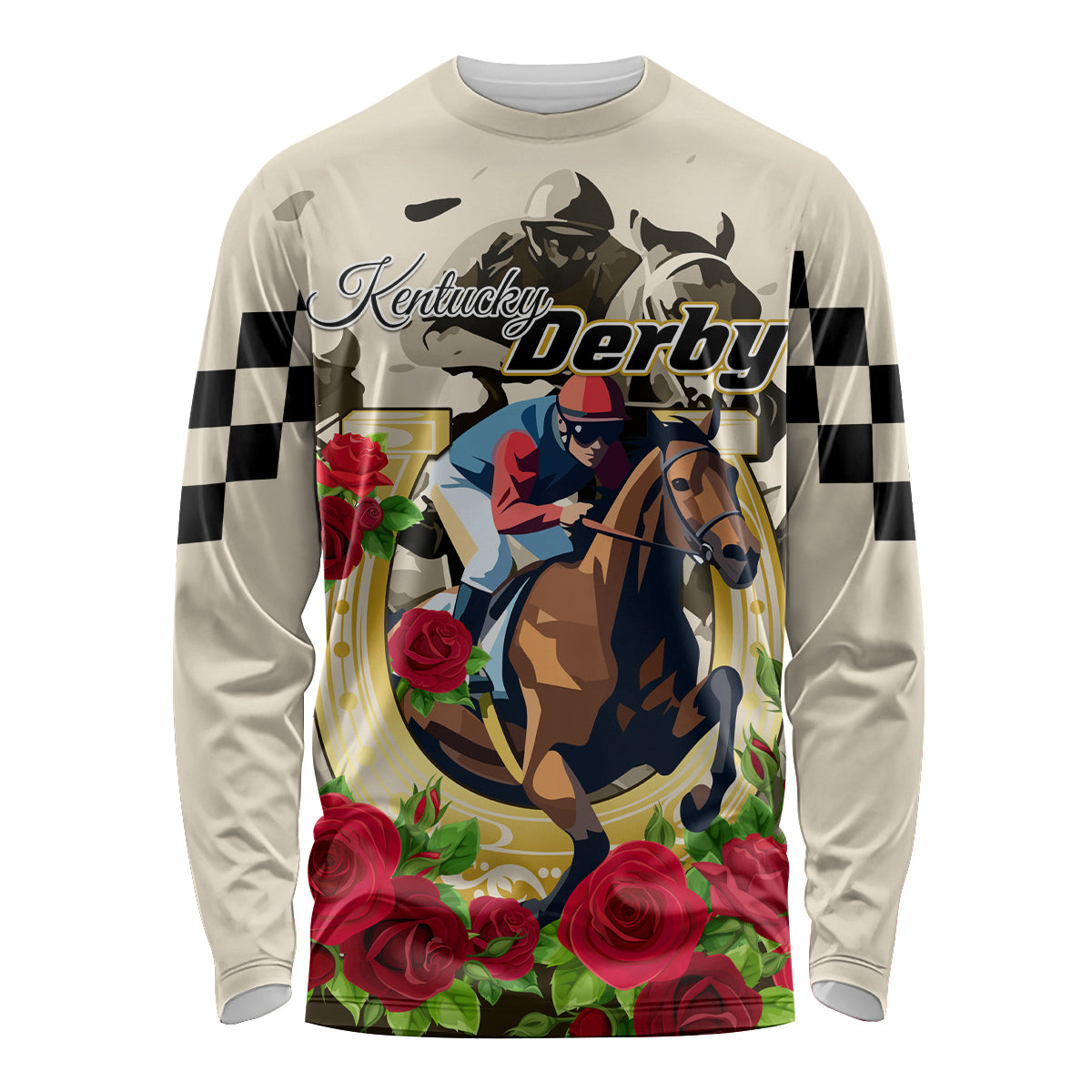 Kentucky Horse Racing Long Sleeve Shirt The Run for the Roses - Wonder Print Shop