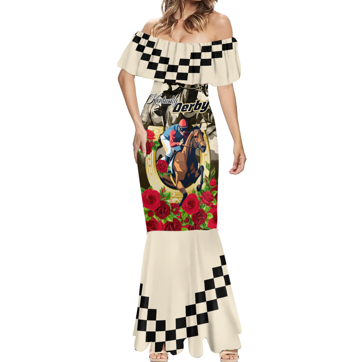 Kentucky Horse Racing Mermaid Dress The Run for the Roses - Wonder Print Shop