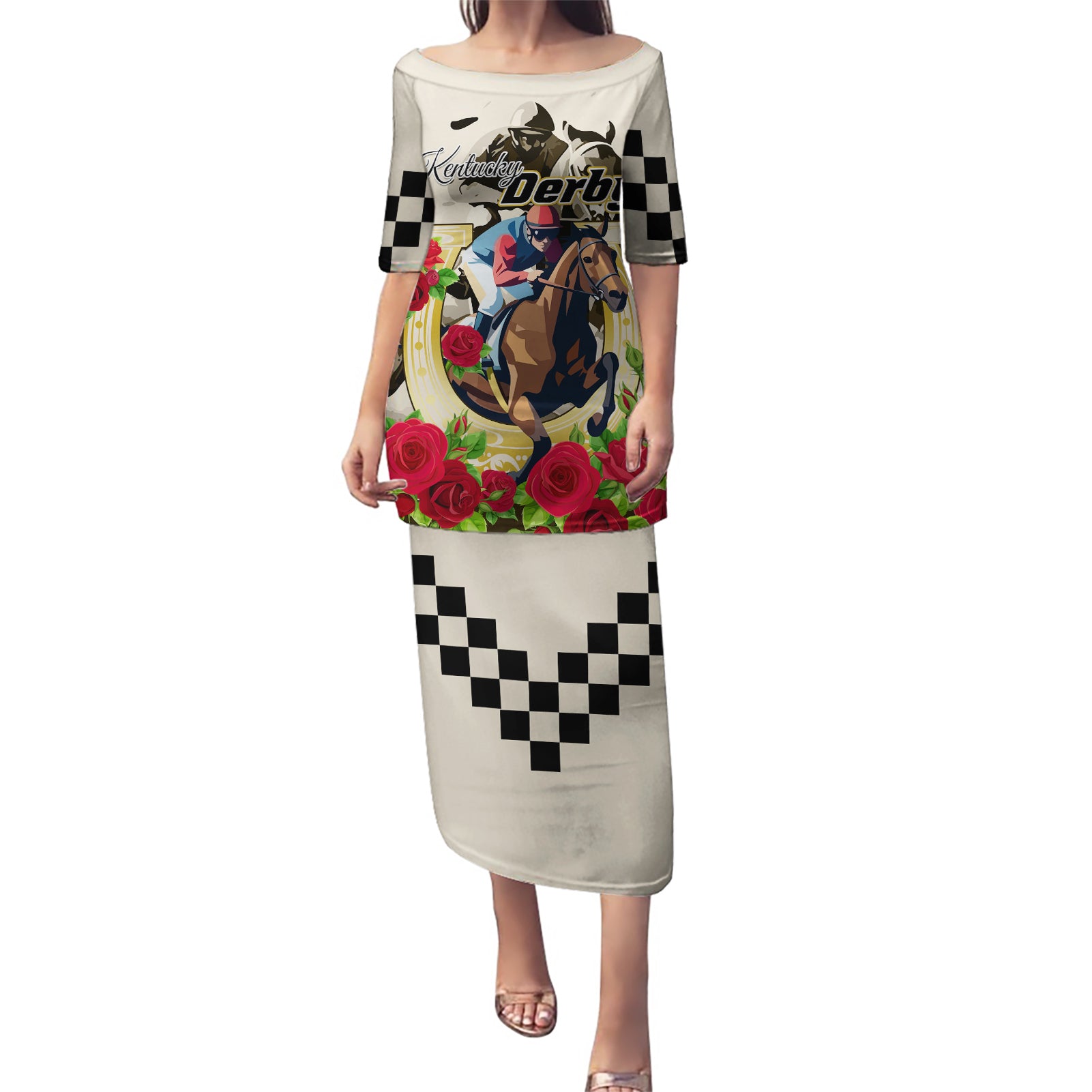 Kentucky Horse Racing Puletasi The Run for the Roses - Wonder Print Shop